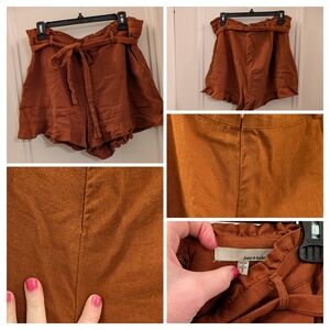 June & Hudson High Waist Rust Shorts